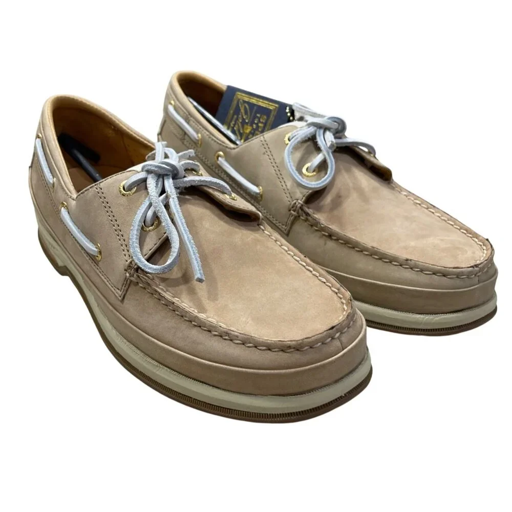 Sperry Boat Shoe Men's Gold 2 Eye Greige 10.5M 0219491 Top Siders (READ)